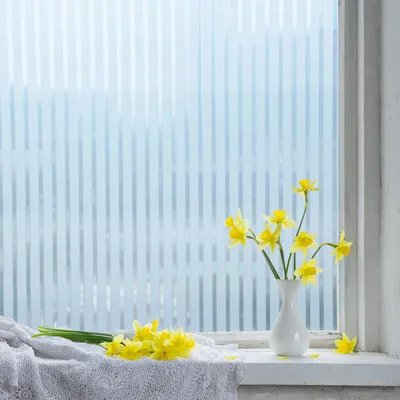 Produktbild von 2x Fensterfolie 95% UV-Sonnenschutz Streifen Selbsthaftend Sichtschutzfolie Glasdekor (95x300cm)