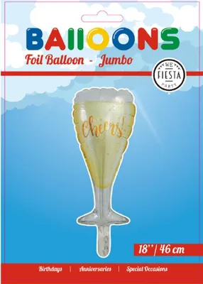 Produktbild von Shape Folienballon Champagnerglas Silvester Hochzeit-Ballon 46x109cm