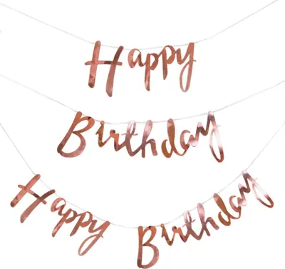 Produktbild von Oblique Unique Happy Birthday Girlande Banner 1,5m Geburtstag Party Deko - rose gold