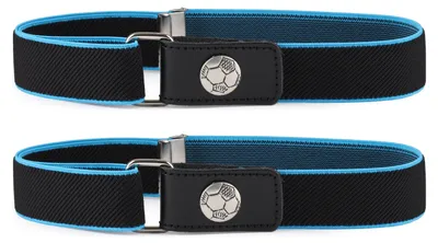 Image de Ladeheid 2 ceintures élastiques pour garçons, 1 à 6 ans, 34-65 cm, P15S (noir/turquoise/ballon, 62 cm x 2,5 cm)
