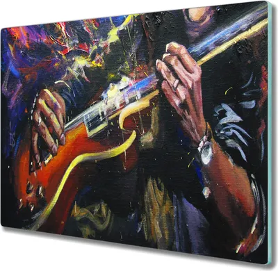 Produktbild von Coloray Schneidebrett Herdabdeckplatte 60x52 cm Kochplattenabdeckung Hackbrett Küchenbrett - Gitarrenmusik