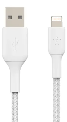 Productafbeelding van Belkin BoostCharge Pro Braided Lightning naar USB-A kabel - 3 meter - Wit