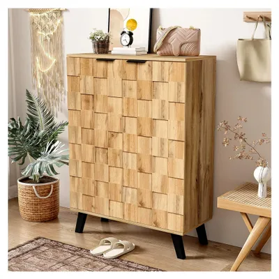 Produktbild von Sideboard, Moderner Schuhschrank mit 5 Fächern – Maße 80,5 x 35 x 109,5 cm, Verstellbare Einlegeböden