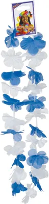 Produktbild von Hawaii Blumen Kette Bayern Blau Weiß Karneval Fasching Halloween Cosplay 100 cm