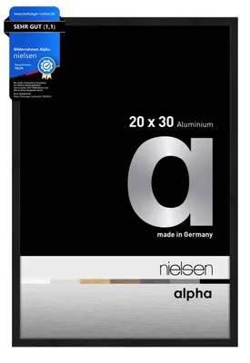 Produktbild von nielsen Aluminium Bilderrahmen Alpha, 20x30 cm, Eloxal Schwarz Matt