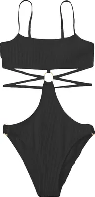 Immagine prodotto di Costume da bagno donna intero con scollatura nero S