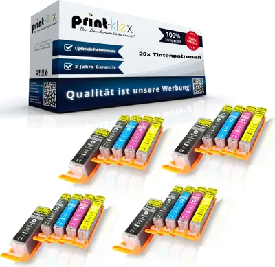 Produktbild von 20x Kompatible Tintenpatronen für Canon Pixma TS 6100 Series Pixma TS 6150 Pixma TS 6151 Pixma TS 6200 Series PGI 580 CLI 581 PBK BK C M Y - Office Pro Serie