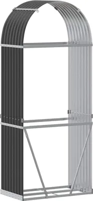 Obrázek produktu pro vidaXL Koš na dřevo antracit 80x45x190 cm Pozinkovaná ocel