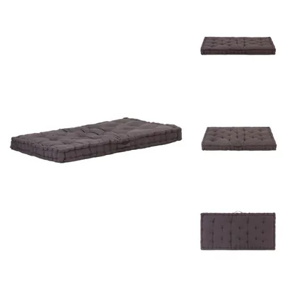 Immagine prodotto di vidaXL Cuscino Pallet in cotone 120×80×10 cm antracite - Cuscino da seduta