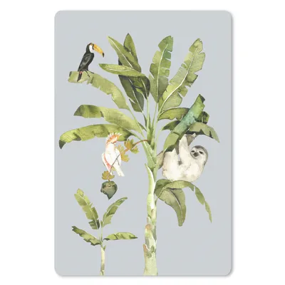 Produktbild von MuchoWow® Mauspad Mousepad Dschungel - Faultier - Vogel 18x27 cm - Mousepads - Maus Mat - Pad - Mausunterlage
