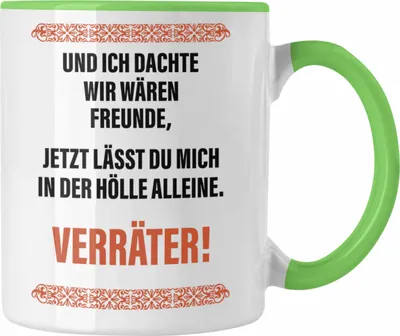 Produktbild von Trendation - Jobwechsel Tasse Geschenk Kollegin Kollege Lustig Abschiedsgeschenk Sprüche - Verräter (Grün)