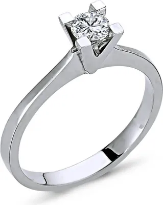 Produktbild von 0,27 Carat Diamant Solitär Ring Meisterwerk 14 Karat Weißgold