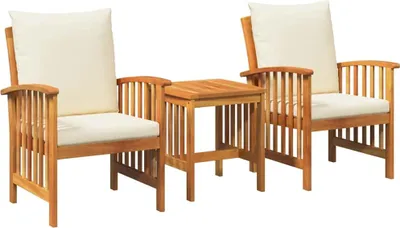 Produktbild von vidaXL Gartensofa-set 3 stk. Öl-Natur Massivholz Akazie