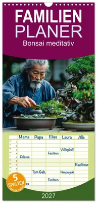 Produktbild von Familienplaner 2027 - Bonsai meditativ mit 5 Spalten (Wandkalender, 21 x 45 cm) CALVENDO