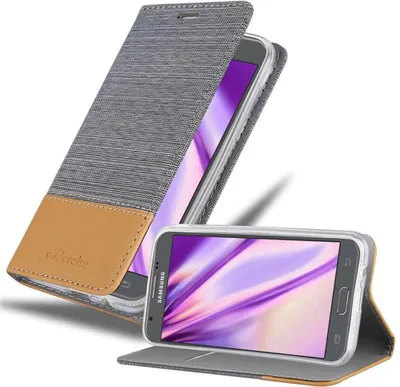 Produktbild von Cadorabo Hülle für Samsung Galaxy J3 2017 Schutzhülle in Grau Handy Hülle Etui Book Case Cover