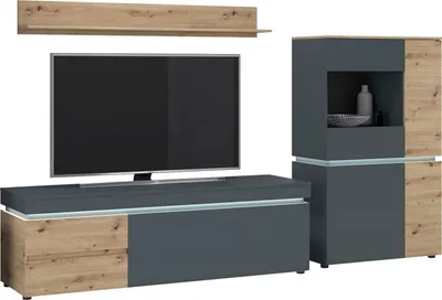Image de Meuble-paroi Luci Meuble-paroi 3 éléments chêne artisan gris