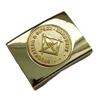 Produktbild von Koppelschloss Stuckateur Handwerk und Zunft – golden - für Alt-Meister - für 4,5 cm breite Koppelgürtel
