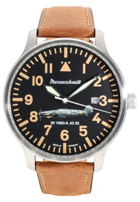 Messerschmitt BF109G6-W1 Herren-Pilotenuhr BF109 Quarz Hellbraun 1