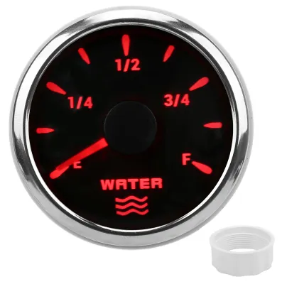 Obrázek produktu pro Černý, 52 mm, měřič hladiny vody, 0–190 Ω, 7 barev podsvícení, ručička, IP67, vodotěsný měřič hladiny kapaliny pro motorové čluny, 9–32 V