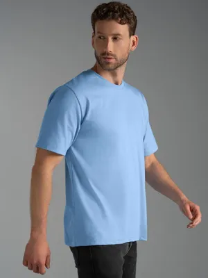 Produktbild von 2 Trigema Herren T-Shirt DELUXE-Single-Jersey 100% Baumwolle Gr. M (5) Hellblau 37202_042