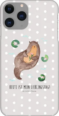 Produktbild von Mr. & Mrs. Panda Iphone 11 Pro Handyhülle Otter Seerose - Grau Pastell - Geschenk, Fluss, Lieblingstag, Seeotter, Premium Kunststoff, Handy Case, Wasser