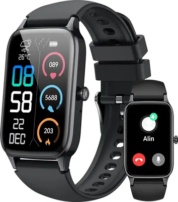 Smartwatch Herren Damen 1,57" HD Fitnessuhr mit Telefonfunktion, 110+ Sportmodi, Herzfrequenz SpO2 Schlafmonitor Schrittzähler Smart Watch iOS/Android