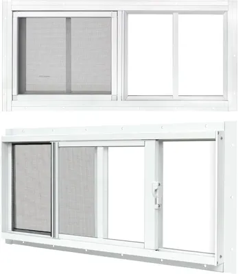 Produktbild von Schiebefenster für Schuppen, 25,4 x 45,7 cm, Weiß, 2 Stück