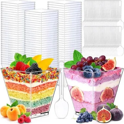 Produktbild von Famanu Dessertgläser - Wiederverwendbar - 60 Stück - Transparent