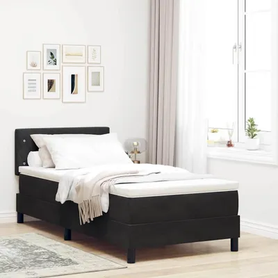 Immagine prodotto di Maison Exclusive - Letto boxspring con materasso nero 100 x 200 cm in velluto