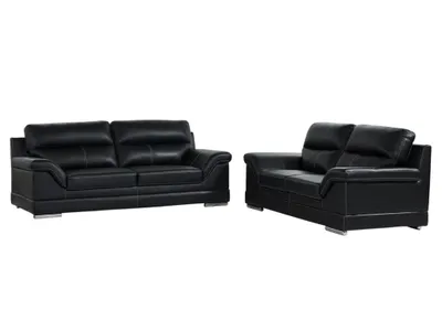 Produktbild von 3+2 MONIKA Sofa aus Büffelleder - Farbe Schwarz