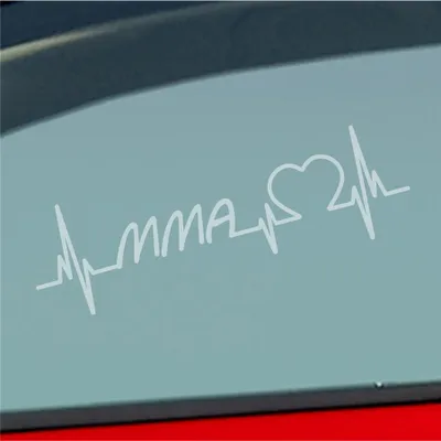Produktbild von Auto Aufkleber MMA Herzschlag Kampfsport Wettkampf Sport Liebe 19x6 cm Milchglas Sticker Heckscheibenaufkleber
