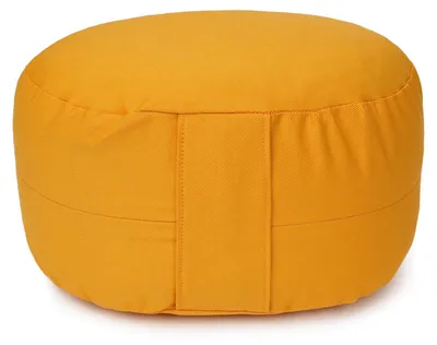 Produktbild von yogabox Glückssitz® Yogakissen OVAL - regional hergestellt - maisgelb 30 x 23 x 15 cm Buchweizenschalen