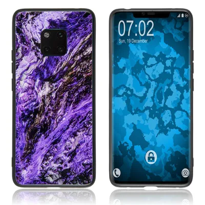 Produktbild von PhoneNatic Hybridhülle kompatibel mit Huawei Mate 20 Pro - mit Glasrücken - Marmor-Muster  Design:03 Cover Schutzhülle Cover