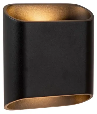Productafbeelding van Lucide ATILA - Wandlamp, binnen/buiten - LED, dimbaar. - 2x5W, 2700K - IP65 - zwart