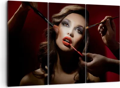 Produktbild von Bild auf Leinwand - Leinwandbild - Frau Make-up schön - 105x70cm - Wand Bild - Wanddeko - Leinwanddruck - Bilder - Kunstdruck - Wanddekoration - Leinwand bilder - Wandkunst - CE105x70-2597