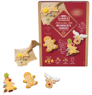 Zdjęcie produktu dla Lambertz Christmas Cookies Decor Set delikatne kruche ciasteczka 500g
