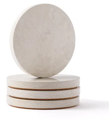 Produktbild von Solidchoice – Set aus 4 Untersetzern aus Marmor mit Korkunterseite