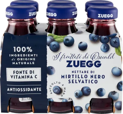Obrázek produktu pro Zuegg Nettari Mirtillo 6x 125 ml italský nektarový džus z divokých borůvek