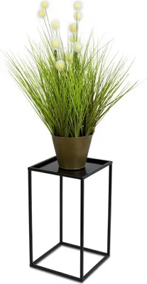 Produktbild von HowHomely Modern Pflanzenständer, Blumenhocker aus Metall Schwarz 40 cm Höhe - Blumenständer für das Haus