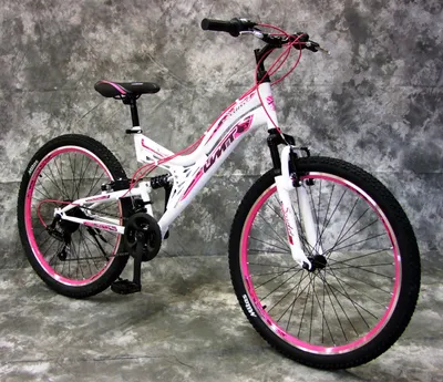 Produktbild von 26 Zoll Scarlet MTB Vollgefedert mit 21-Gang Shimano Kettenschaltung Neu 2640 Weiss-Pink AB 155 CM KÖRPERGRÖSSE !!!!!!!!!!!!!!!!!!!!!!