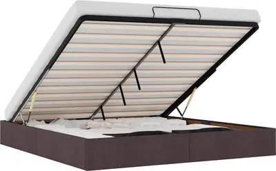 Produktbild von vidaXL Ottoman-Bett ohne Matratze Dunkelbraun 200x200 cm Stoff