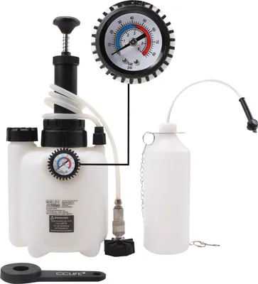 Produktbild von CCLIFE 3L Bremsenentlüftungsgerät Auto Bremsenentlüfter Bremsflüssigkeitswechselgerät mit 1L Absaugbehälter für E20 (ø43mm)