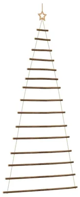 Image de vidaXL Sapin de Noël suspendu avec pointe d'étoile 100x210 cm Branche naturelle
