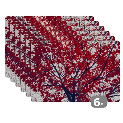 Obrázok produktu pre MuchoWow® Podložky Sada 6 podložiek Umývateľné podložky 30x45x0.3cm Javor - listy - jeseň - príroda Podložka pod stôl Nekĺzavá a odolná voči teplu