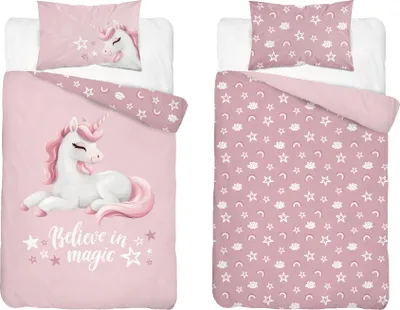 Produktbild von Bettwäsche, Baumwollbettwäsche für Kinder 100x135 5517b Einhorn