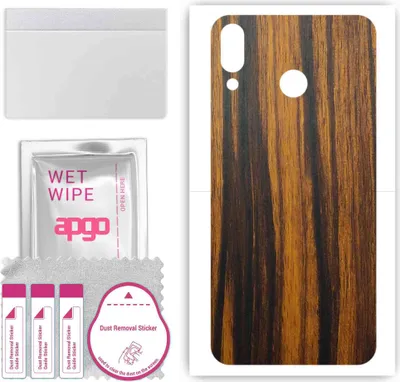 Produktbild von apgo Rückseite Schutzfolie, Skin, kompatibel mit Asus Zenfone Max (M2) ZB633KL, Hinten Displayschutzfolie aus Vinylfolie, kratzfest, einfache Montage - Tigerwood