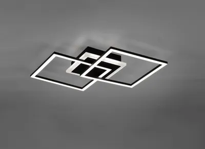 A modern geometric LED ceiling light fixture.