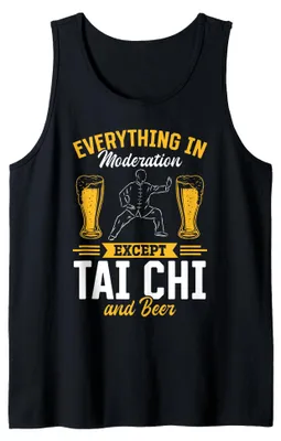 Immagine prodotto di Canotta con scritta "Herren: tutto con moderazione, tranne il Tai Chi e la birra"