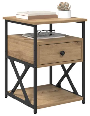 Immagine prodotto di vidaXL Comodino rovere Artisan 40 x 42 x 55 cm materiale a base di legno