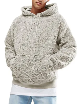 Obrázok produktu pre Omgoods - Dámska mikina s kapucňou, model "Fluffy Sherpa" - Plyšová mikina